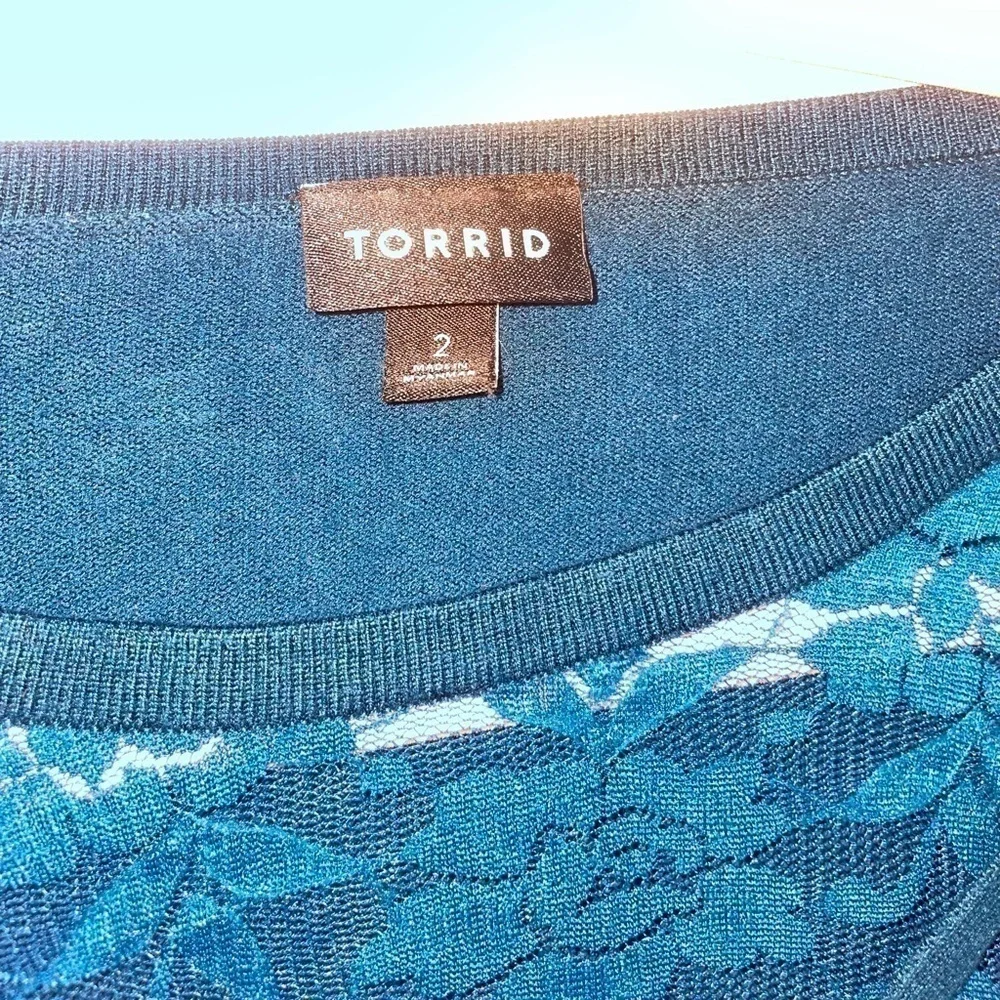 𝅺TORRID Blue Blouse - Picture 4 of 7